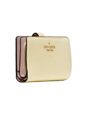 NWT- Women's Kate Spade Pebble Leather Medium Bifold Wallet, Lemon Fondant